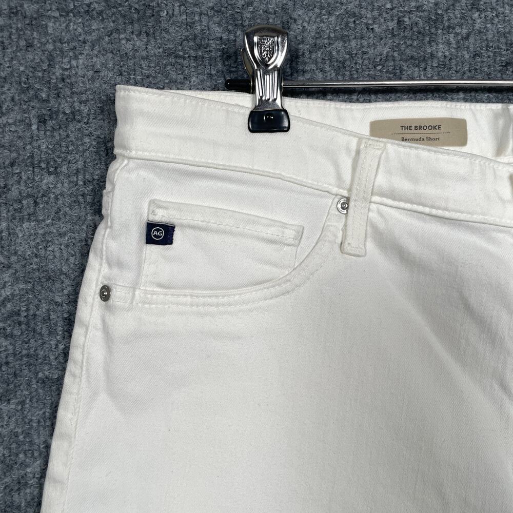 AG Adriano Goldschmied Women's White Denim Shorts - Picture 2 of 12